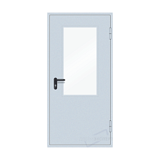 Противопожарная дверь 1 типа с остеклением c выпадающим порогом