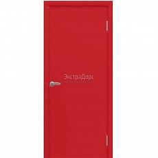 Противопожарная дверь красная с выпадающим порогом