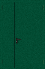Дверь огнестойкая с шумоизоляцией полуторная зеленая
