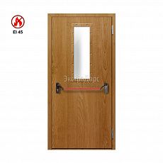 Противопожарная дверь с отделкой из МДФ EI 45 ДО-01-EI45 ДП149 однопольная остекленная с антипаникой