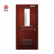 Дверь противопожарная дымогазонепроницаемая ei 60 однопольная ДОП-01-EI-60 ДП103 остекленная