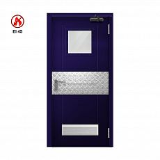 Противопожарная дверь EI 45 ДОП-01-EI45 ДП146 однопольная остекленная с решеткой