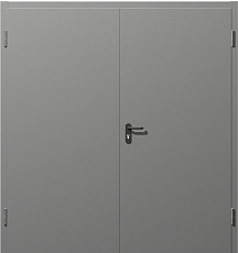 Дверь противопожарная серая правая двупольная