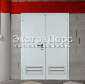 Двупольная белая дверь для парковки