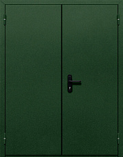 Дверь металлическая входная уличная утепленная противопожарная зеленая