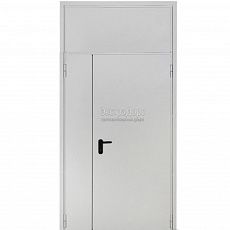 Дверь с выпадающим порогом противопожарная полуторная с фрамугой
