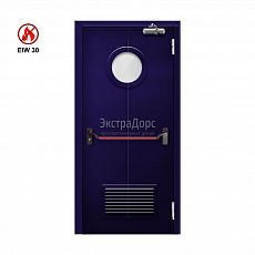 Противопожарная дверь EIW 30 ДОП-01-EIW-30 ДП61 однопольная остекленная с антипаникой