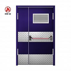 Маятниковая противопожарная дверь глухая EIW 30 ДГ-EIW30 с решеткой ДП33