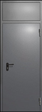 Дверь противопожарная с фрамугой серого цвета